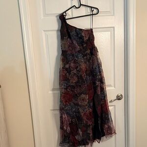 SHEIN Floral One-Shoulder Dress